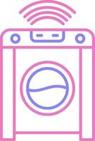 Smart Washing Machine Linear Two Colour Icon vector