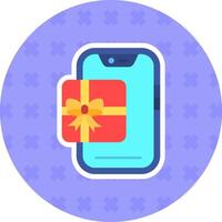 Gift Flat Sticker Icon vector