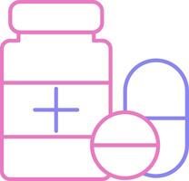 Pills Linear Two Colour Icon vector