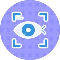 pescado ojo plano pegatina icono vector