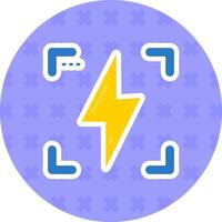 Flash Flat Sticker Icon vector