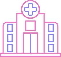 hospital lineal dos color icono vector