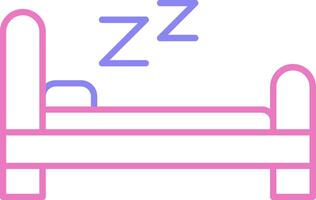 Bed Linear Two Colour Icon vector