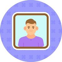 Portrait Flat Sticker Icon vector