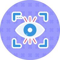 ojo plano pegatina icono vector