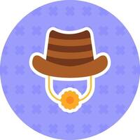 Hat Flat Sticker Icon vector