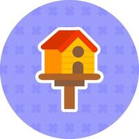 Bird house Flat Sticker Icon vector