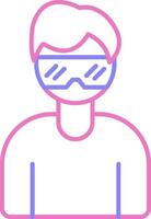 Virtual Glasses Linear Two Colour Icon vector