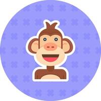Smile Flat Sticker Icon vector