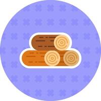 madera plano pegatina icono vector