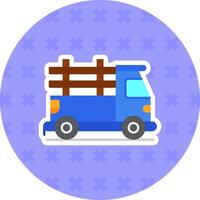 Pickup truck Flat Sticker Icon vector