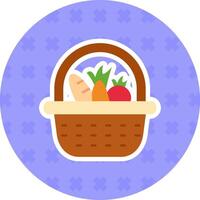 Basket Flat Sticker Icon vector