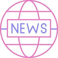 News Report Linear Two Colour Icon vector