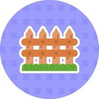 Fence Flat Sticker Icon vector