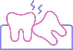 Wisdom Tooth Linear Two Colour Icon vector