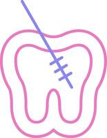 Root Canal Linear Two Colour Icon vector