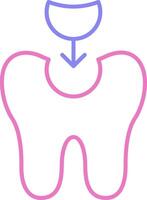 Tooth Filling Linear Two Colour Icon vector