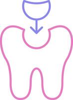 Tooth Filling Linear Two Colour Icon vector