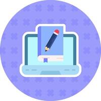 Online learning Flat Sticker Icon vector