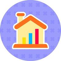 Home Flat Sticker Icon vector