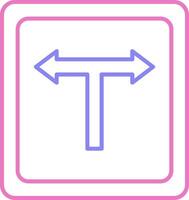T Junction Linear Two Colour Icon vector