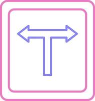 T Junction Linear Two Colour Icon vector