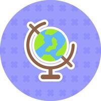 Globe Flat Sticker Icon vector