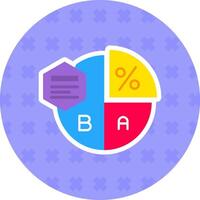 Pie chart Flat Sticker Icon vector