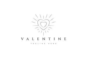 Love Heart Shape Valentines Day Shine Bright Logo vector