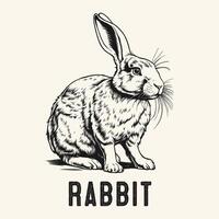 Hand Drawn Rabbit Vintage Engraved Style vector