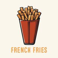 Hand Drawn French fries Vintage Engraved style vector