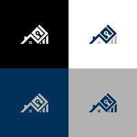 set of signs buildings and investments, initials A and P vector