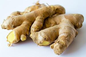 AI generated Fresh ginger root. photo