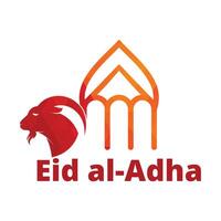 Eid al adha logo illustration. vector