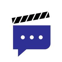 movie talks film stripe logo design. vector