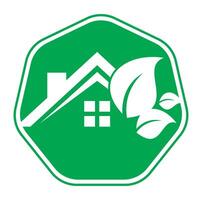 eco hoja hogar logo. naturaleza verde casa concepto diseño icono vector. vector