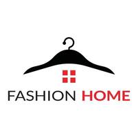 Fashion house logo design template illustration. House with hanger logo vector design.