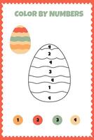 Vector template for coloring by numbers with Easter egg