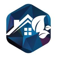 eco leaf home logo. Nature green house concept design icon vector. vector
