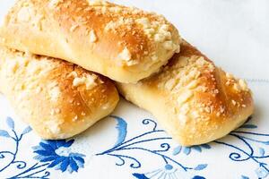 Homemade sweet buns. Fresh pastry photo