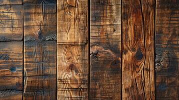 AI generated Old vintage brown wooden texture, wooden plank floor. Wood timber wall background. photo