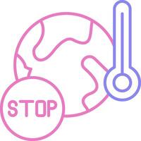 Stop Global Warming Linear Two Colour Icon vector