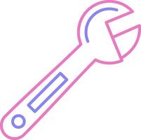Adjustable Wrench Linear Two Colour Icon vector