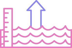 Sea Level Rise Linear Two Colour Icon vector