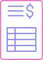 Bill Linear Two Colour Icon vector