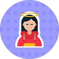 Angel Flat Sticker Icon vector