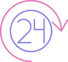 Open 24 Hours Linear Two Colour Icon vector