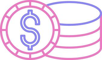 Coin Linear Two Colour Icon vector