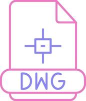 dwg lineal dos color icono vector