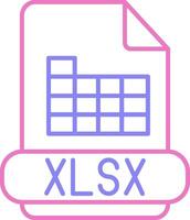 xlsx lineal dos color icono vector